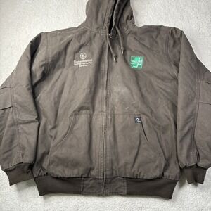Dri Duck Cheyenne 5020 Men's XL Tricot Lined Hood Cargo Work‎ Canvas Jacket Logo